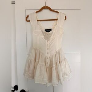 Vanessa Mooney White Silk Elisabeth Dress NWT